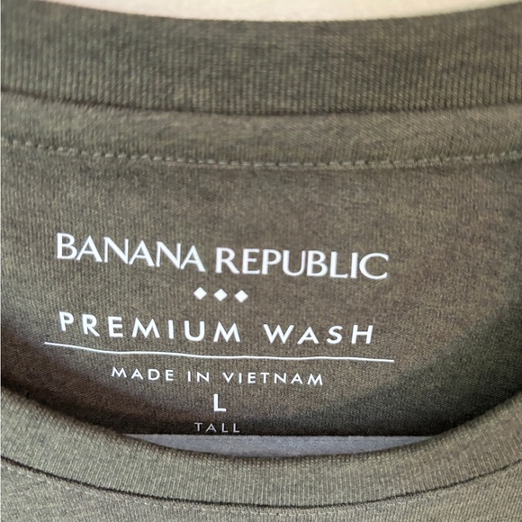 NEW Banana Republic Premium Wash T-Shirt Olive Green Men's Large Tall - Picture 3 of 8